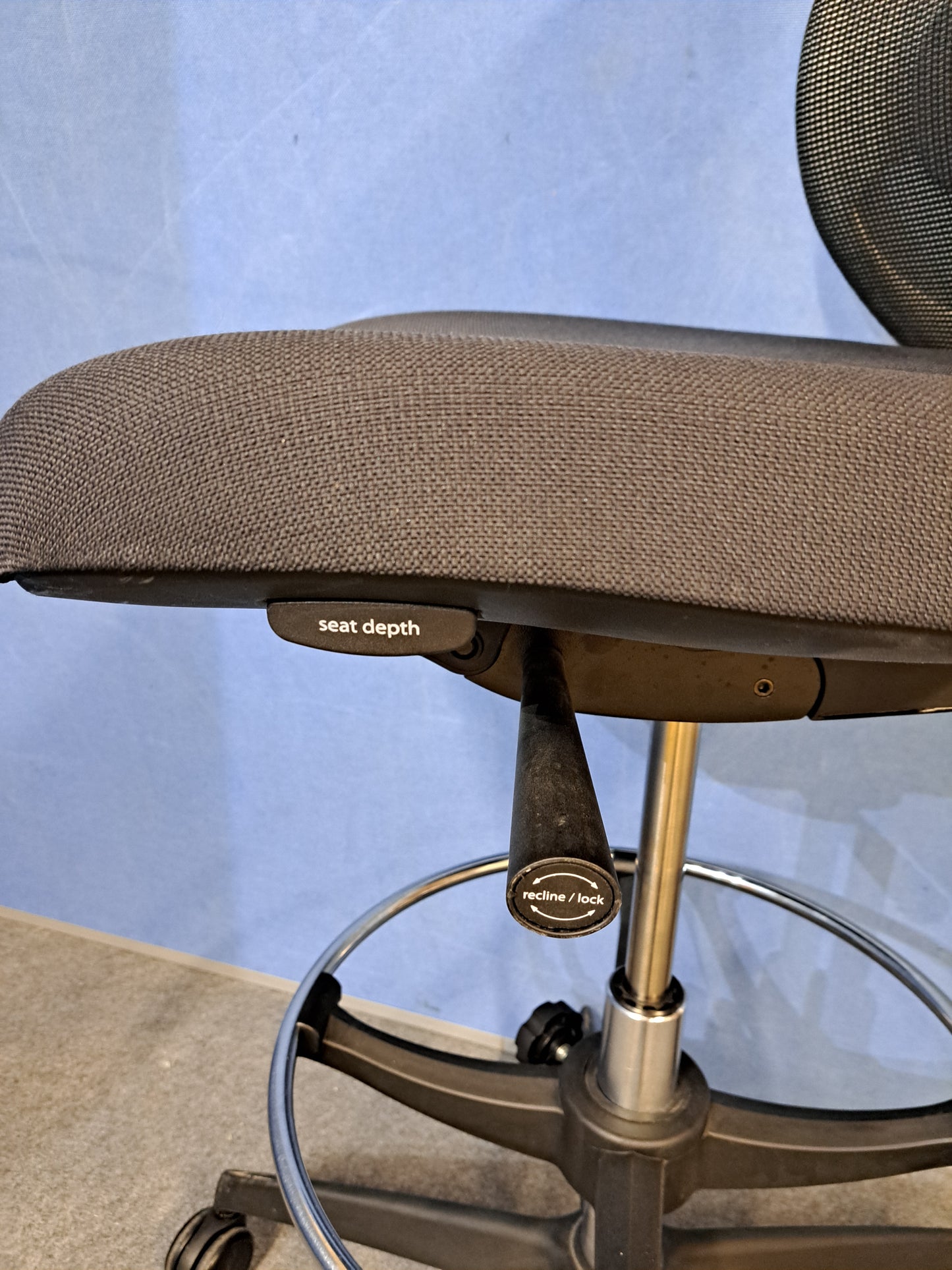 Orangebox Do Mesh Back Draughtsman Chair, Black Grey Seat (Used)
