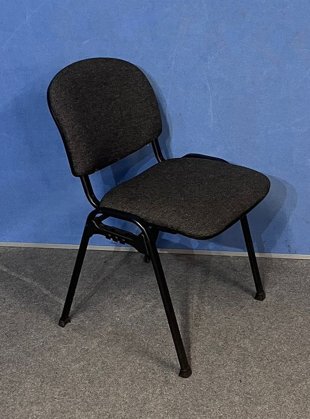 Set of 5 Stackable Visitor / Meeting Chair Grey on a Black Frame (used)