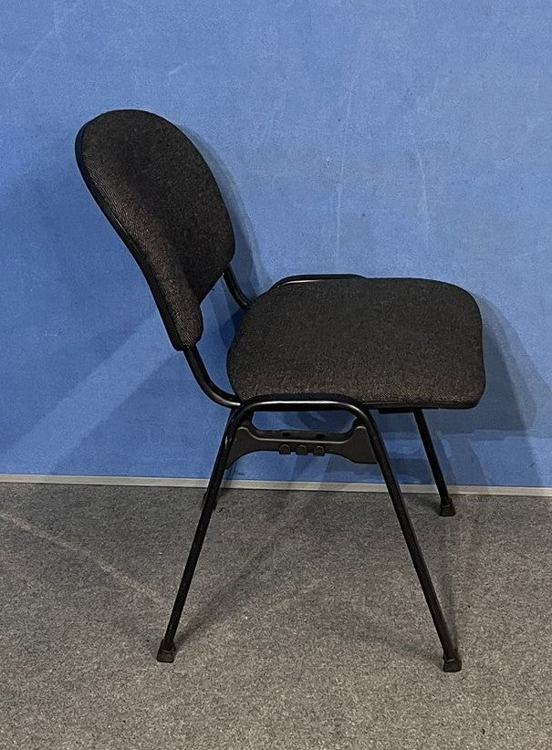 Set of 5 Stackable Visitor / Meeting Chair Grey on a Black Frame (used)