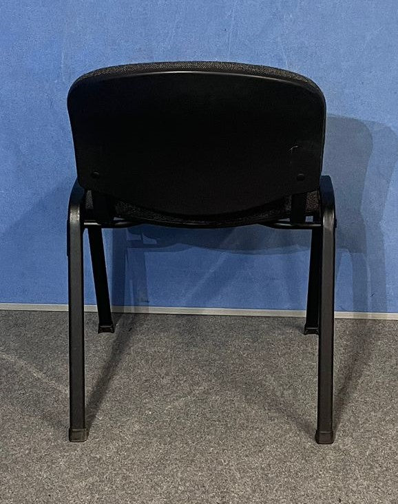 Set of 5 Stackable Visitor / Meeting Chair Grey on a Black Frame (used)