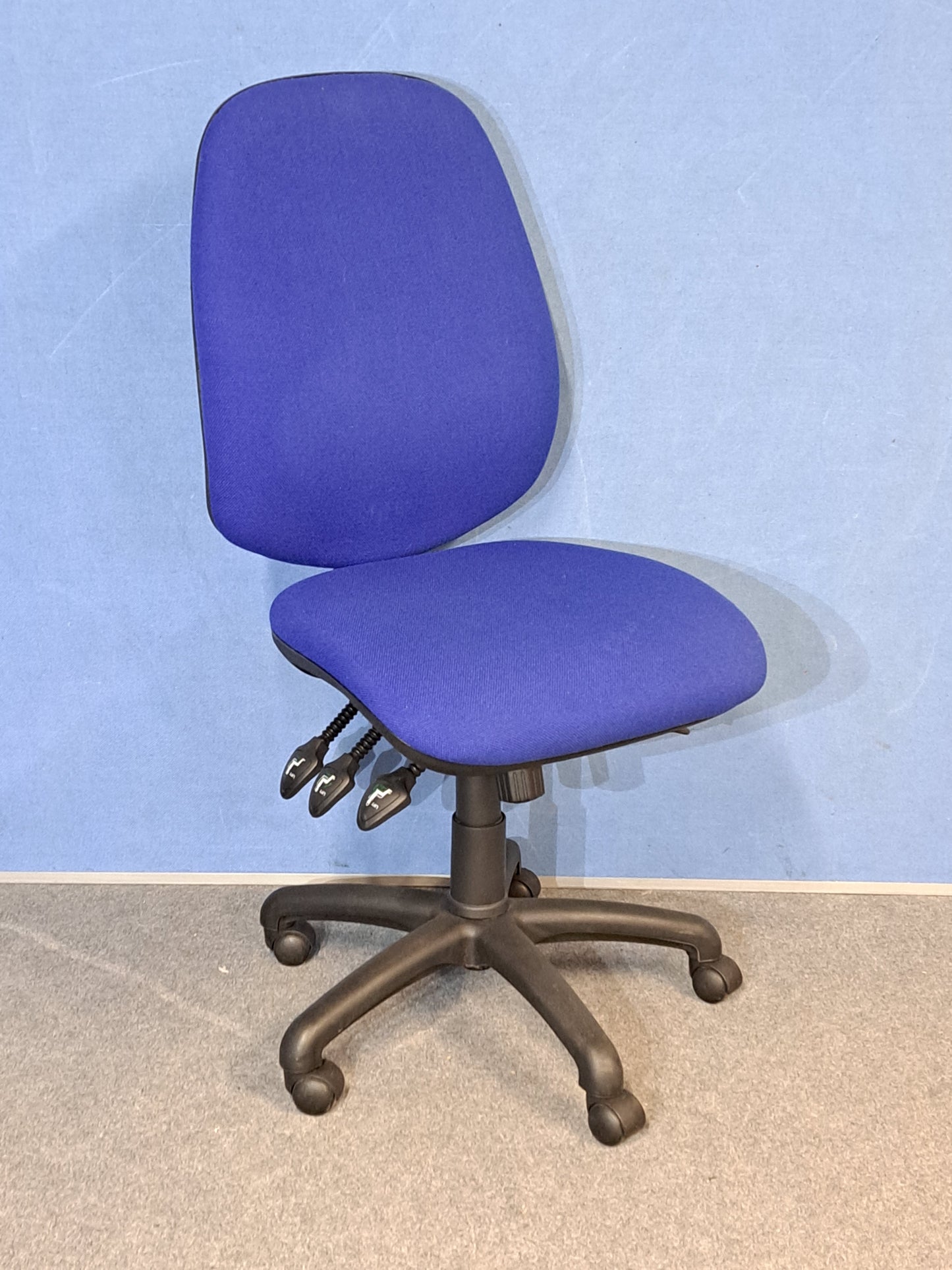 High Back Operators Chair - Blue (used)