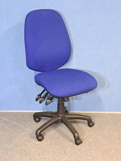 High Back Operators Chair - Blue (used)