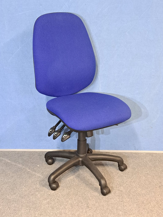 High Back Operators Chair - Blue (used)