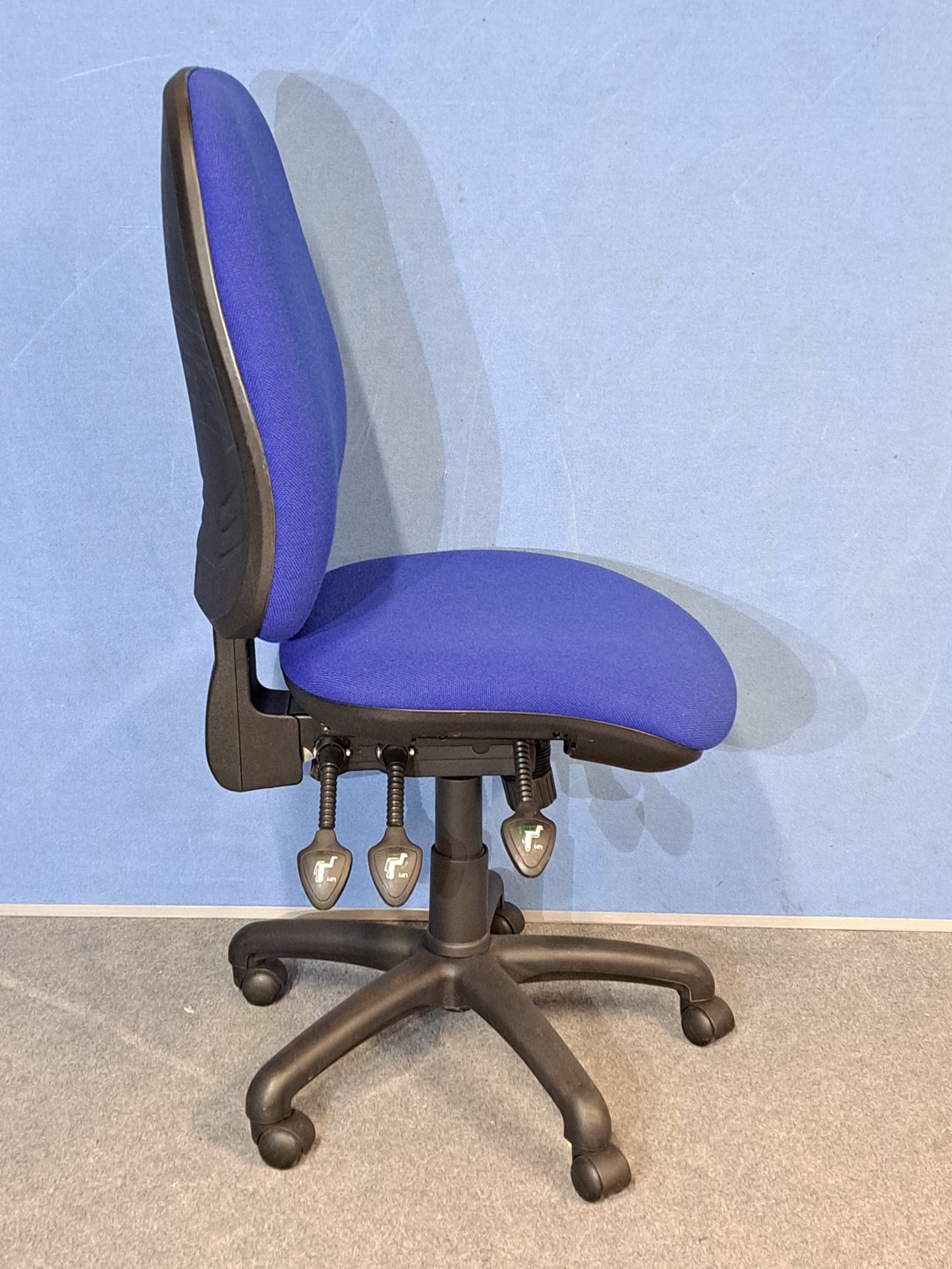 High Back Operators Chair - Blue (used)