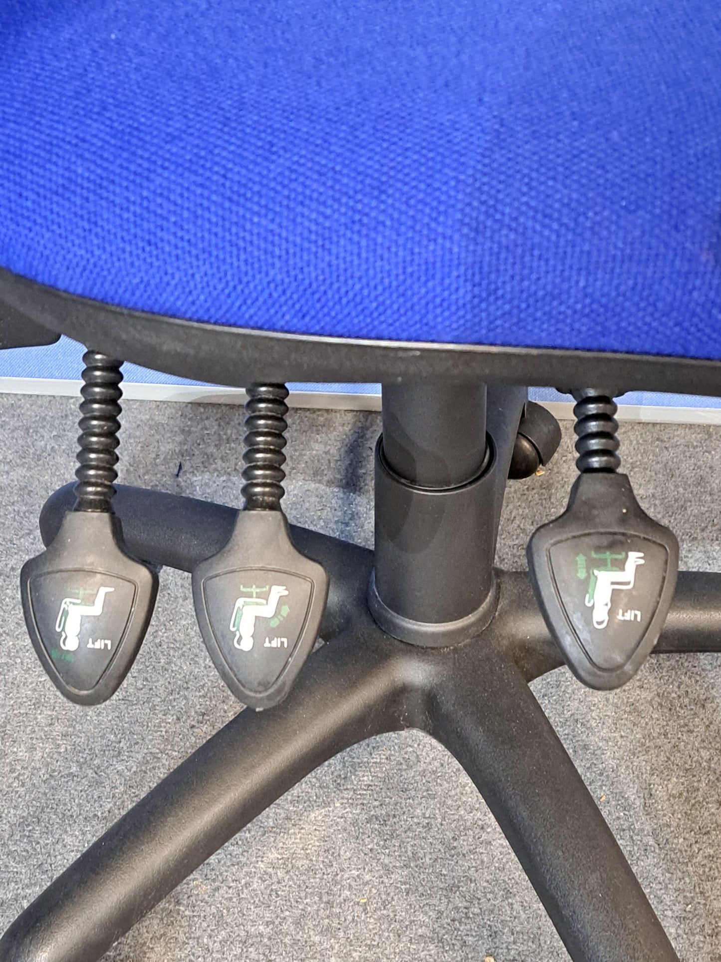 High Back Operators Chair - Blue (used)