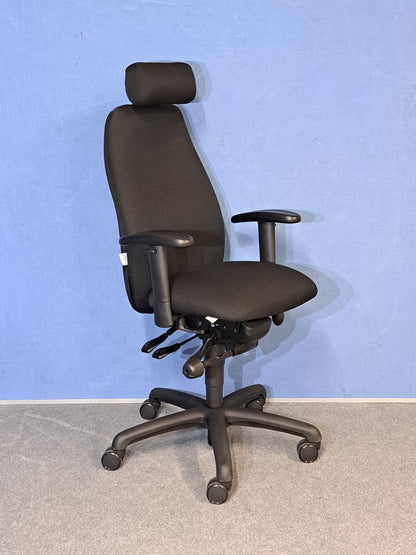 Adapt by Ergochair High Back Operators Armchair with Headrest - Black (used)