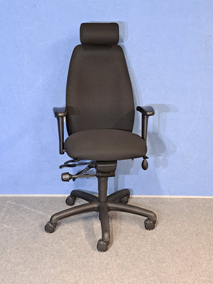 Adapt by Ergochair High Back Operators Armchair with Headrest - Black (used)