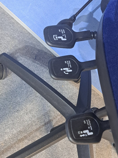 High Back Operators Chair, Blue (used)
