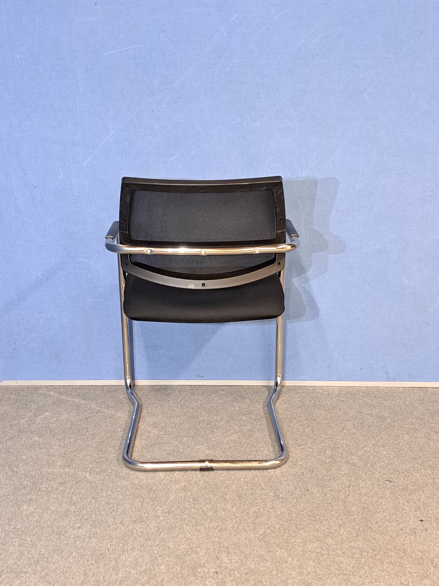 Set of 3 Visitor/Meeting Chairs on Cantilever Frame Black (Used)