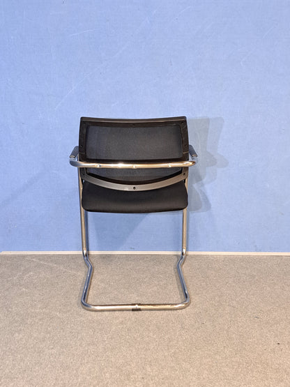 Set of 3 Visitor/Meeting Chairs on Cantilever Frame Black (Used)