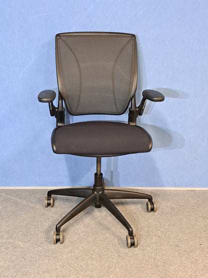 Used Humanscale Diffrient World Mesh Back Operators Armchair with Black Padded Seat