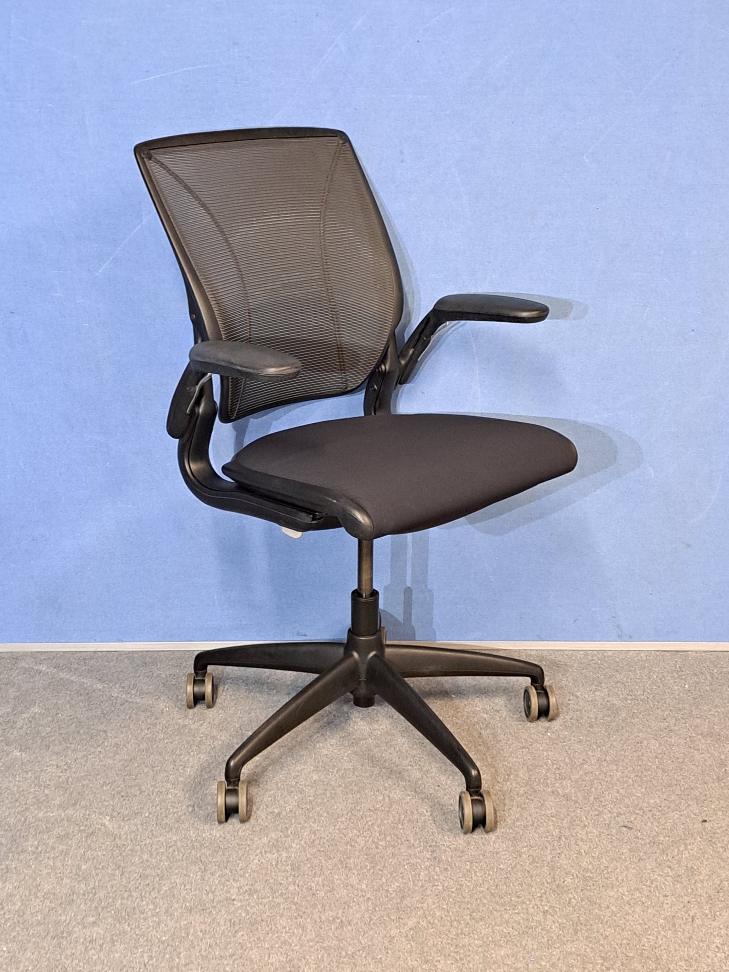 Used Humanscale Diffrient World Mesh Back Operators Armchair with Black Padded Seat