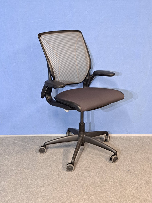Used Humanscale Diffrient World Mesh Back Operators Armchair with Grey Padded Seat