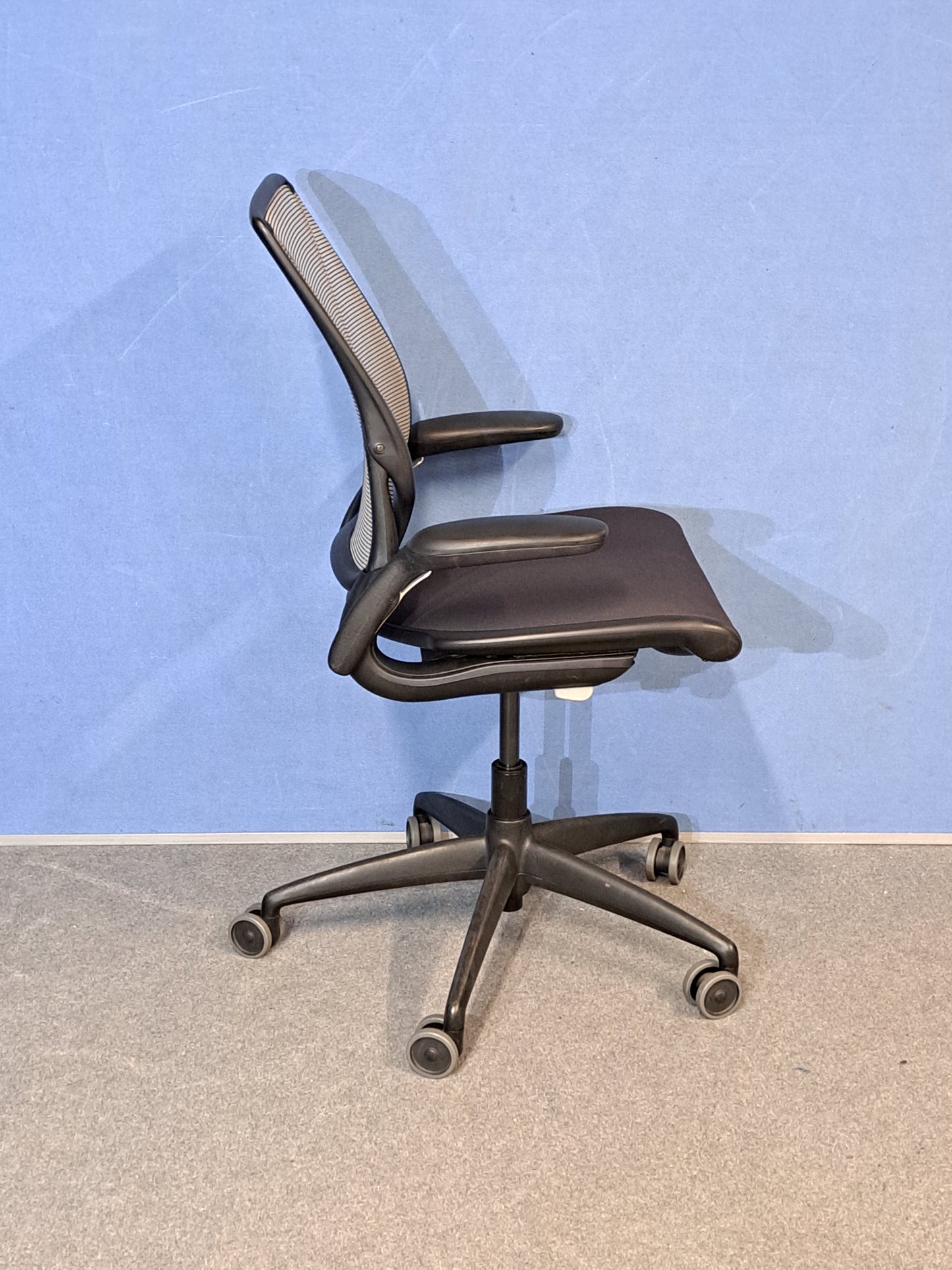Used Humanscale Diffrient World Mesh Back Operators Armchair with Grey Padded Seat