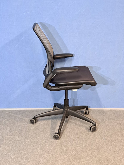 Used Humanscale Diffrient World Mesh Back Operators Armchair with Grey Padded Seat