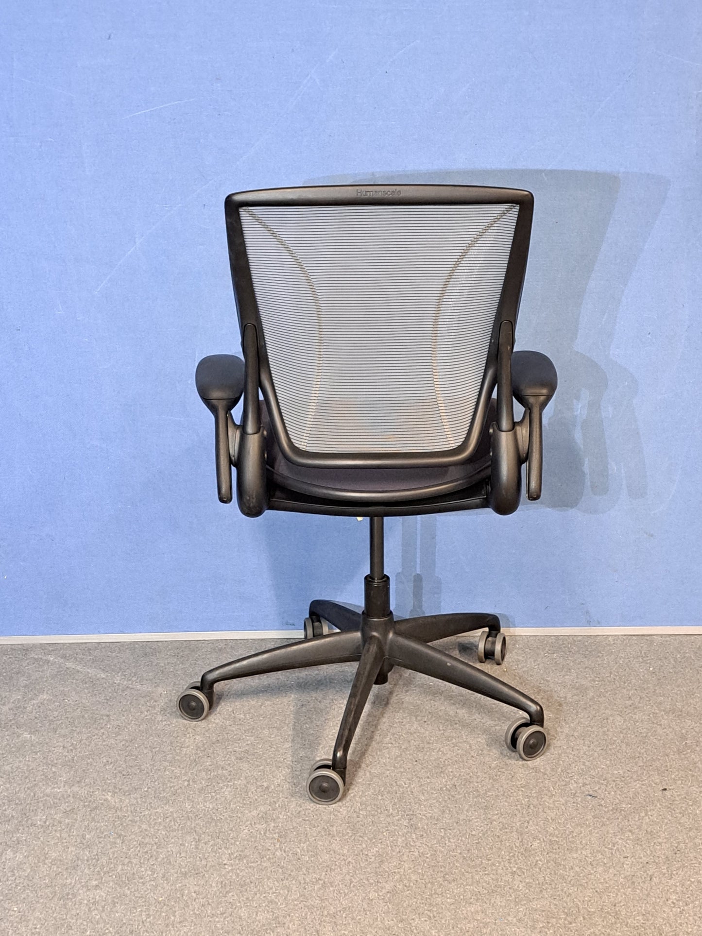 Used Humanscale Diffrient World Mesh Back Operators Armchair with Grey Padded Seat