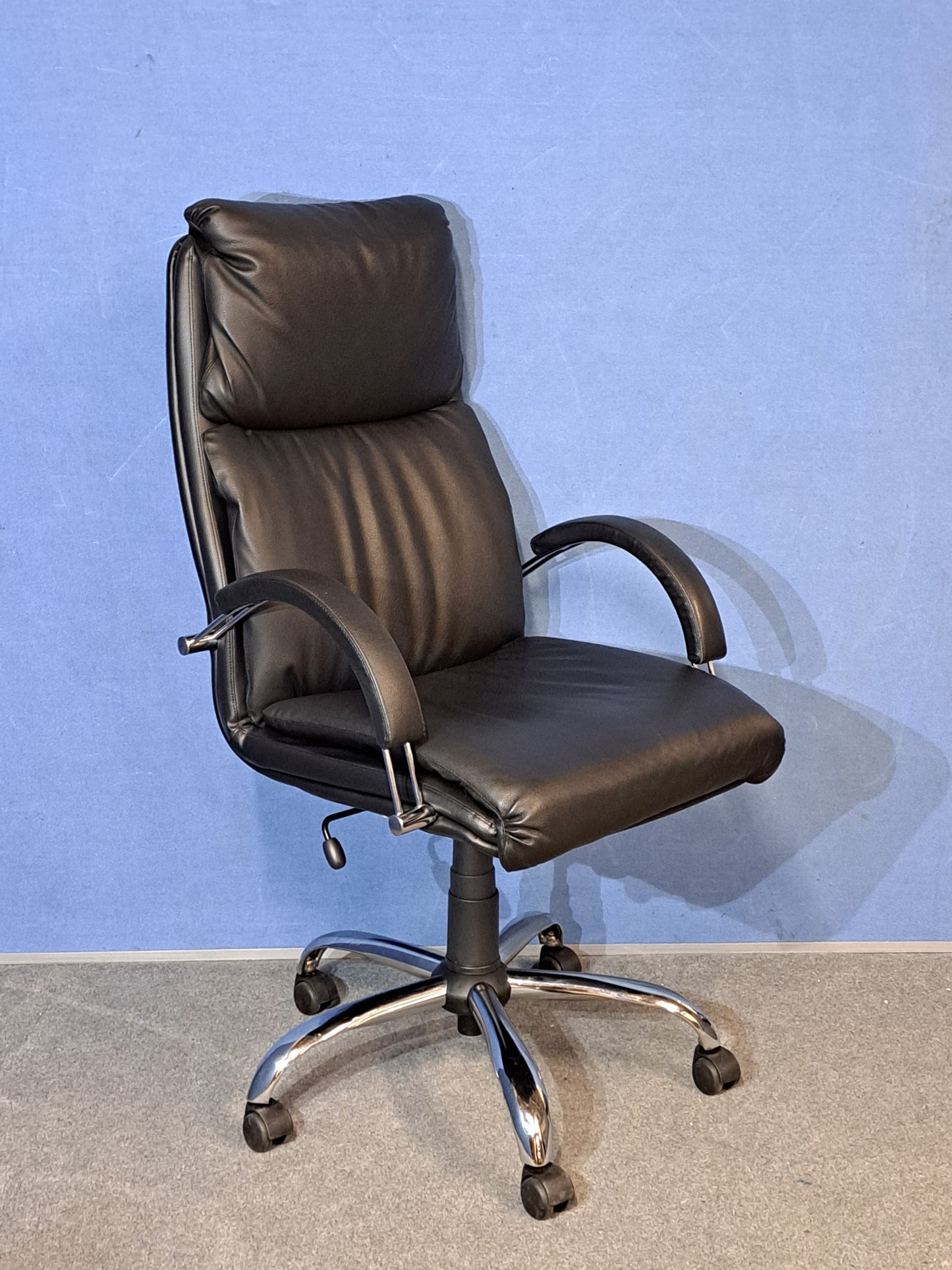 Used High Back Executive Faux Leather Office Armchair in Black