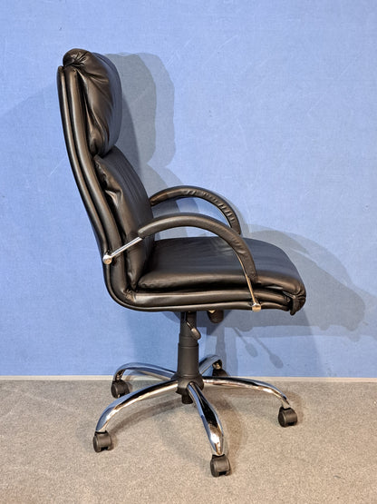 Used High Back Executive Faux Leather Office Armchair in Black