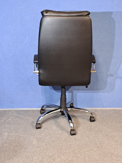 Used High Back Executive Faux Leather Office Armchair in Black