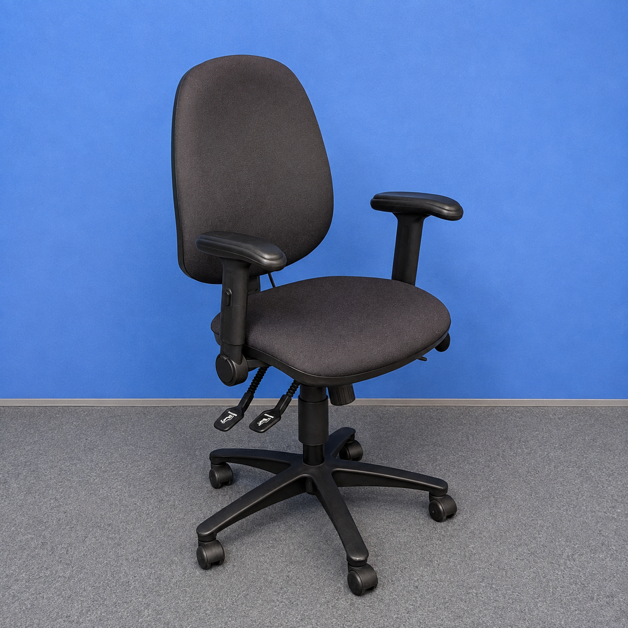 Black High Back Ergonomic Operators Armchair (Used)