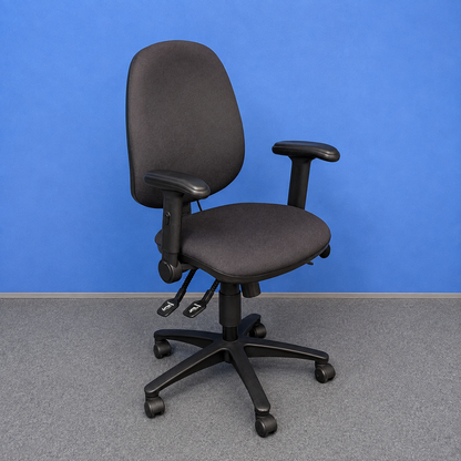 Black High Back Ergonomic Operators Armchair (Used)