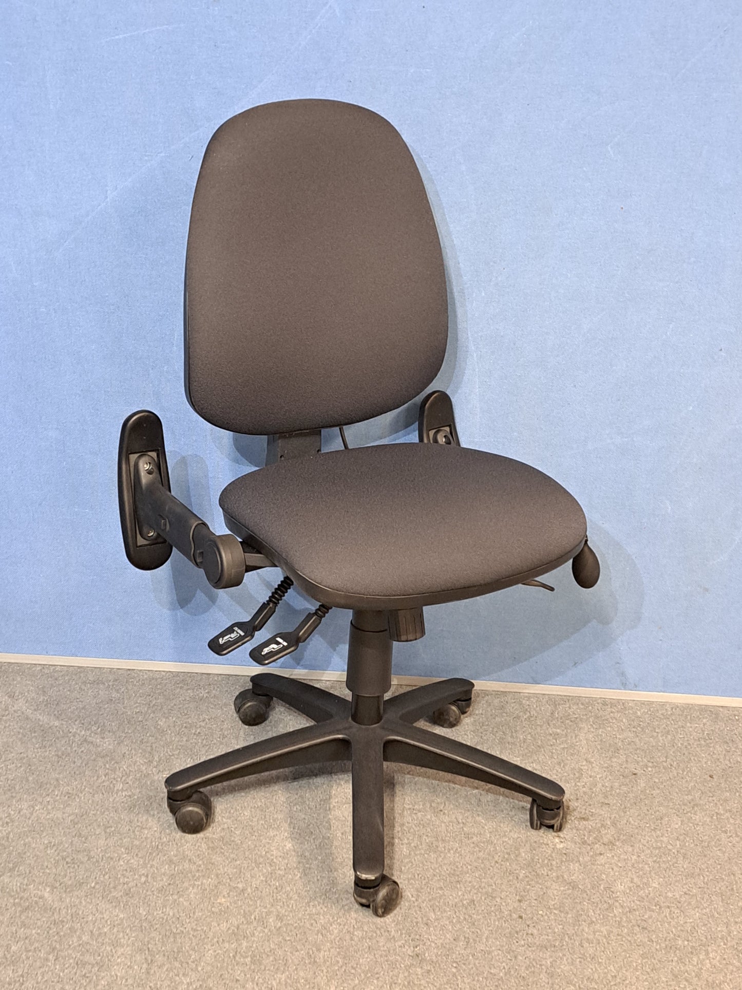 Black High Back Ergonomic Operators Armchair (Used)