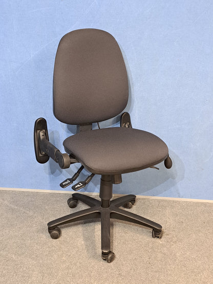 Black High Back Ergonomic Operators Armchair (Used)