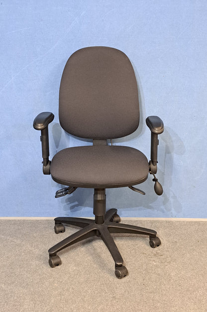 Black High Back Ergonomic Operators Armchair (Used)