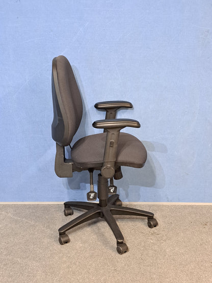 Black High Back Ergonomic Operators Armchair (Used)