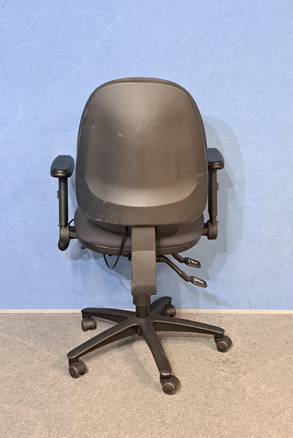 Black High Back Ergonomic Operators Armchair (Used)