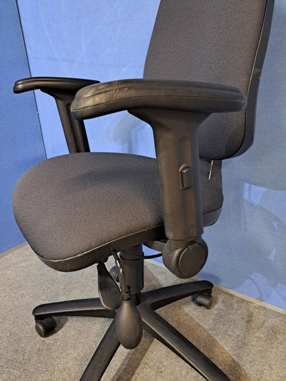 Black High Back Ergonomic Operators Armchair (Used)