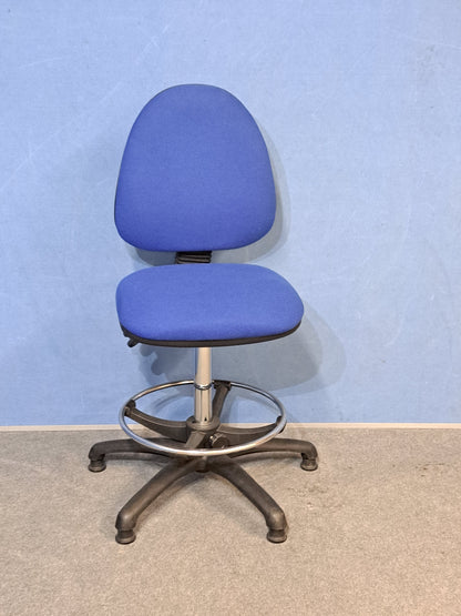 Blue High Back Draughtsman Chair (Used)