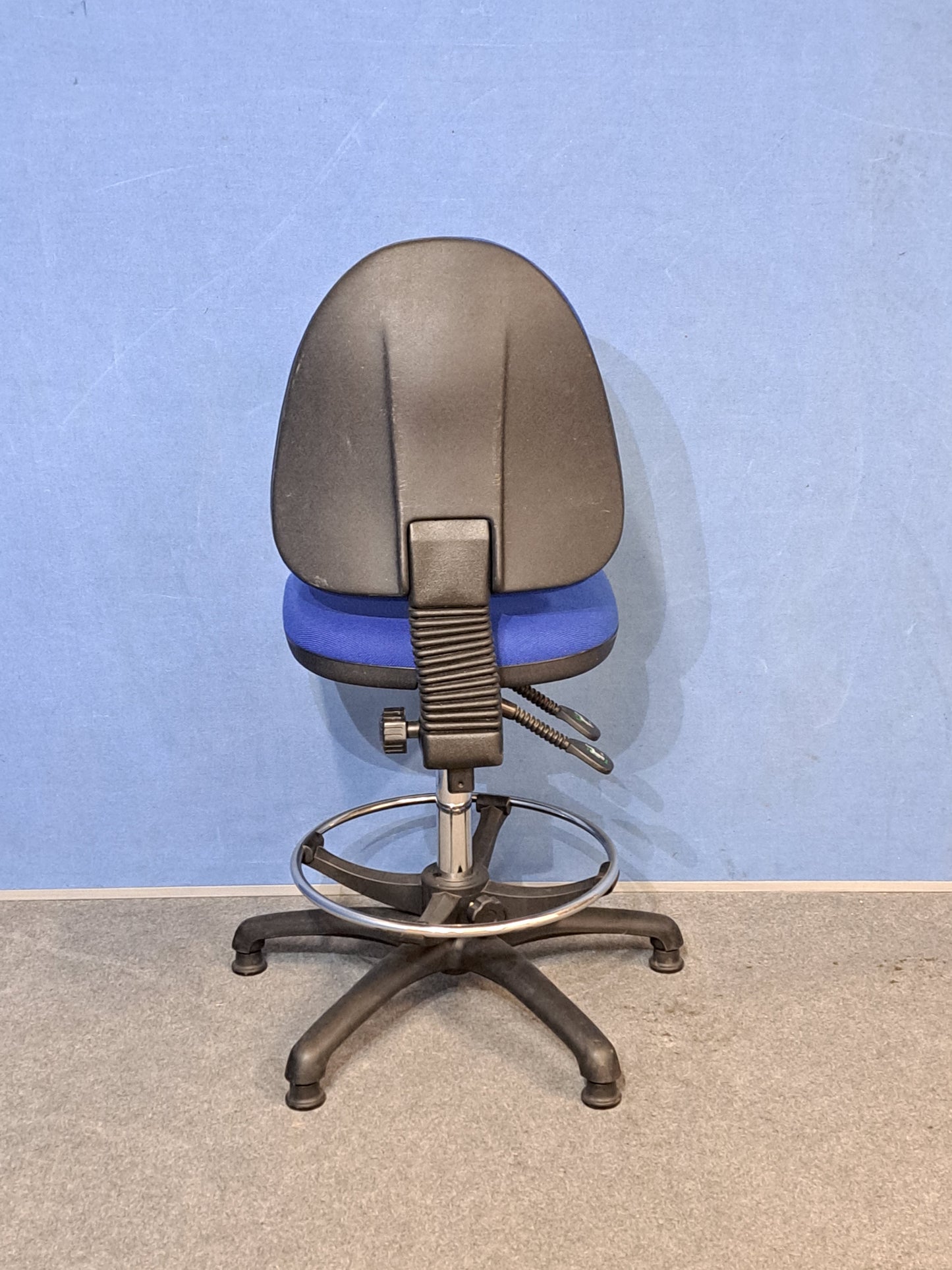 Blue High Back Draughtsman Chair (Used)