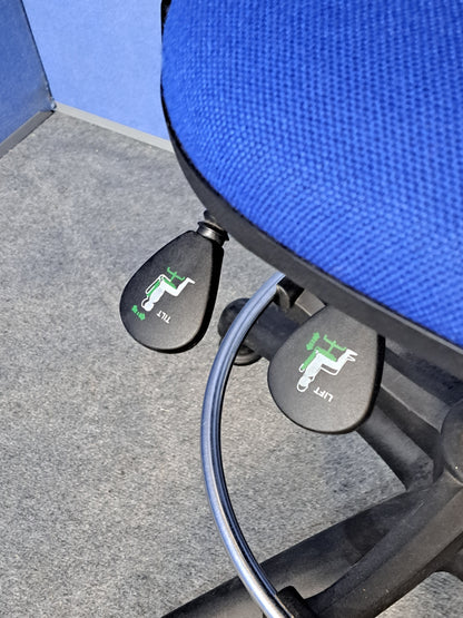 Blue High Back Draughtsman Chair (Used)
