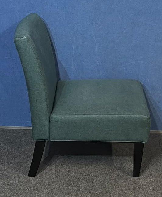 Pair of Green Upholstered Reception / Breakout Chairs – Black Legs (Used)