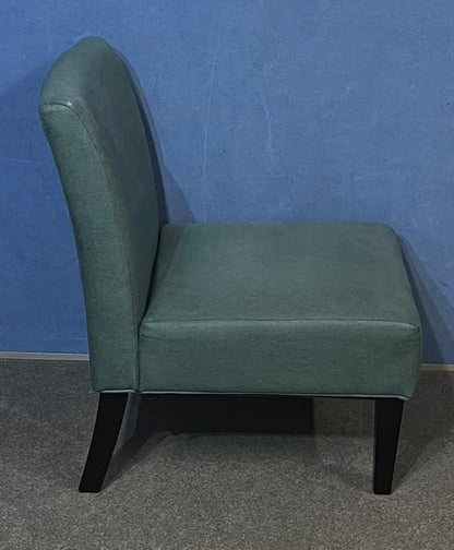 Pair of Green Upholstered Reception / Breakout Chairs – Black Legs (Used)