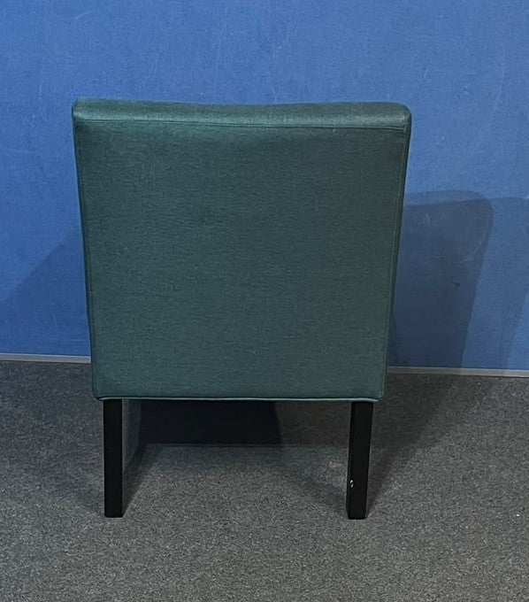 Pair of Green Upholstered Reception / Breakout Chairs – Black Legs (Used)
