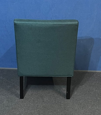 Pair of Green Upholstered Reception / Breakout Chairs – Black Legs (Used)