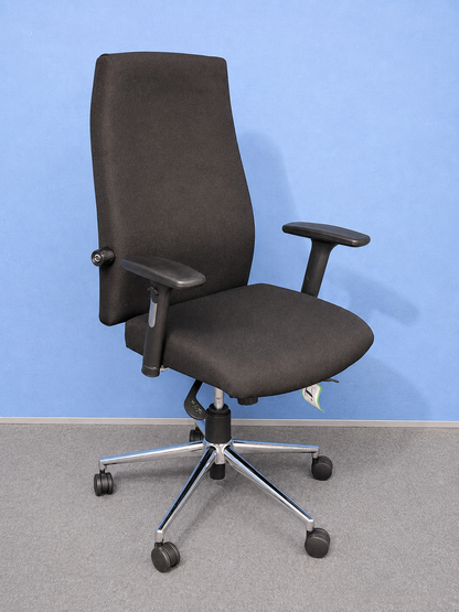 Black High Back Ergonomic Operators Armchair (Used)