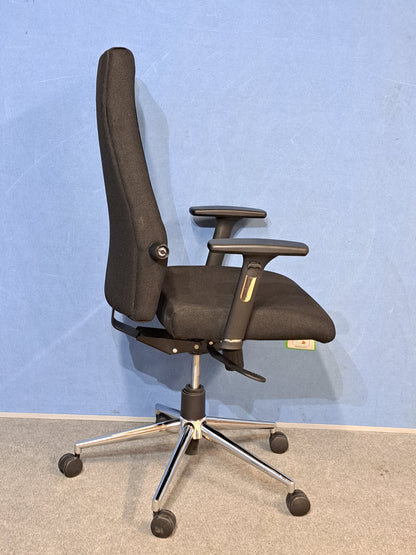 Black High Back Ergonomic Operators Armchair (Used)