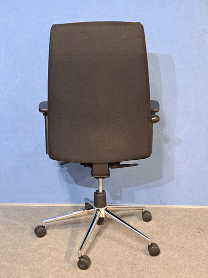 Black High Back Ergonomic Operators Armchair (Used)