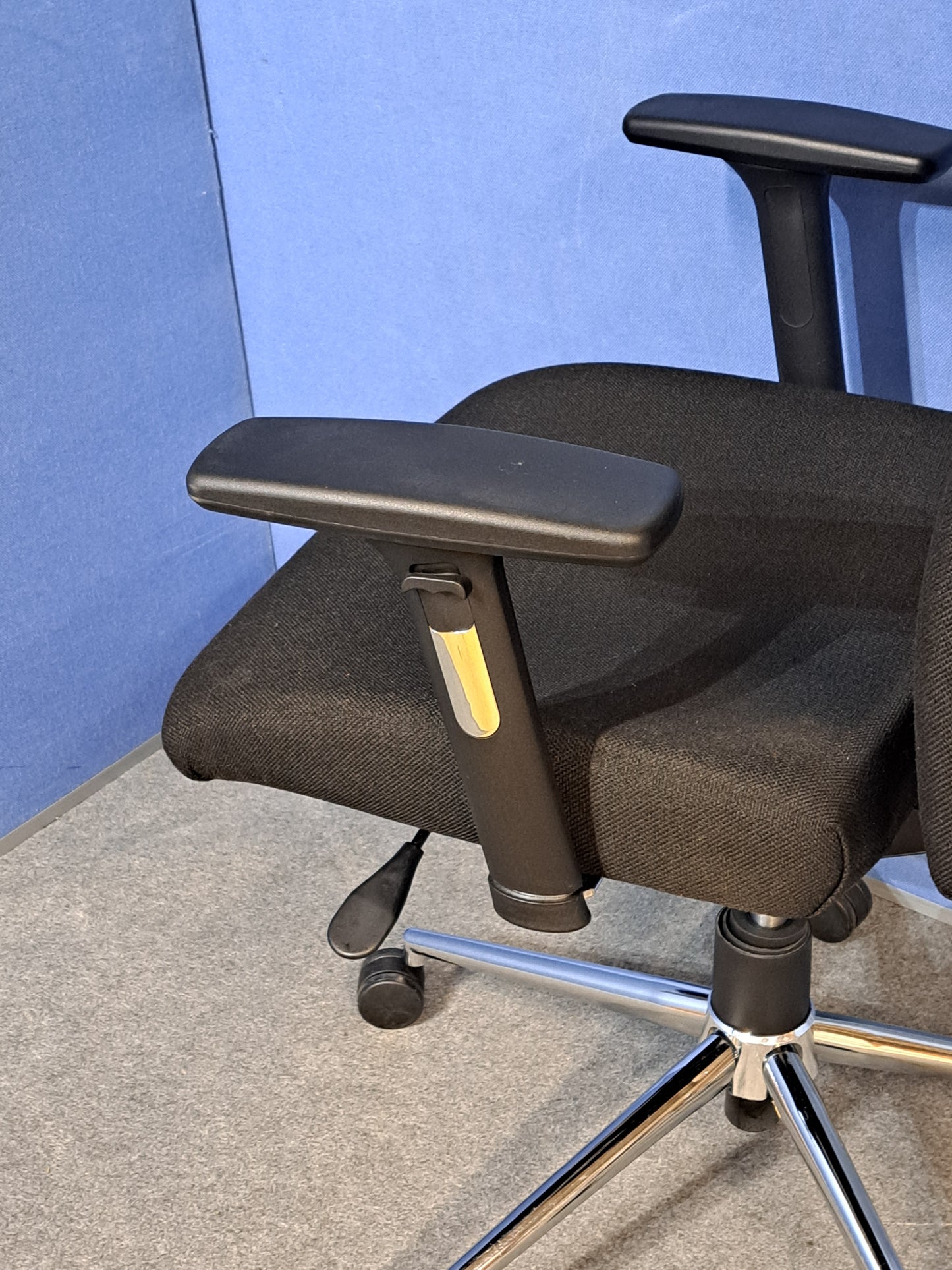 Black High Back Ergonomic Operators Armchair (Used)