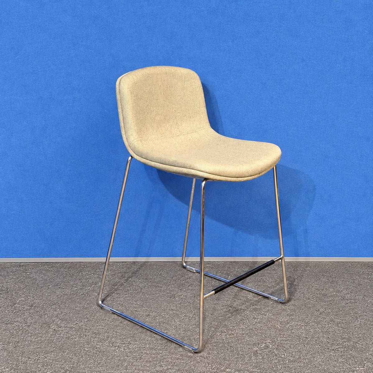 Orangebox Cubb-14 Stool Pale Green with Chrome Sled Base (Used)