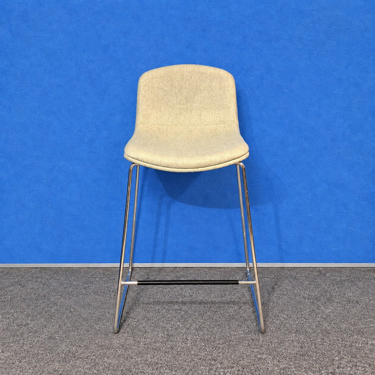 Orangebox Cubb-14 Stool Pale Green with Chrome Sled Base (Used)