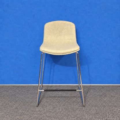 Orangebox Cubb-14 Stool Pale Green with Chrome Sled Base (Used)