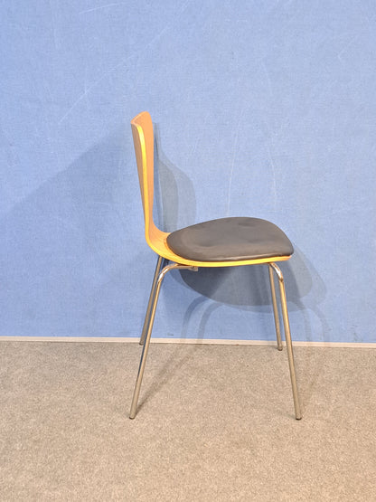 Set of 4 Wooden Chairs with Grey Padded Seats (Used)