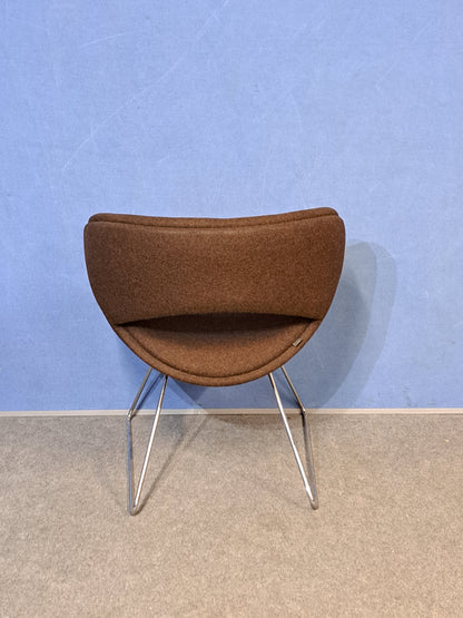 Boss Design Happy Brown Breakout Chair with Chrome Sled Base (Used)