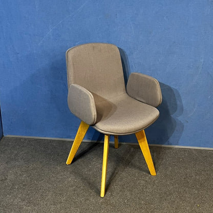 Orangebox Cubb-02 Grey Armchair with Oak Legs (Used)