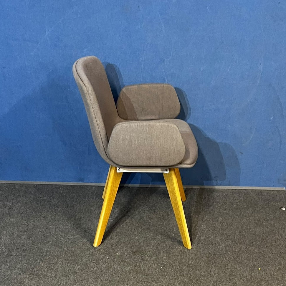 Orangebox Cubb-02 Grey Armchair with Oak Legs (Used)