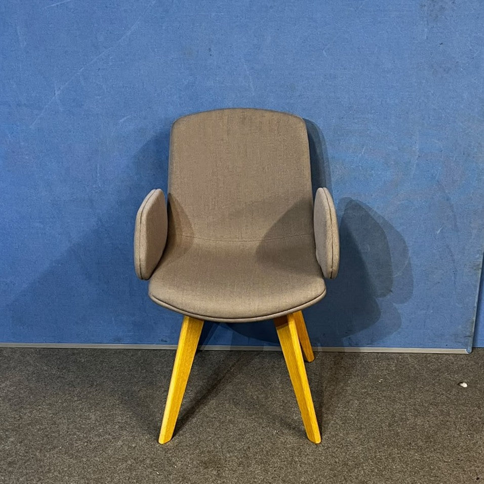 Orangebox Cubb-02 Grey Armchair with Oak Legs (Used)